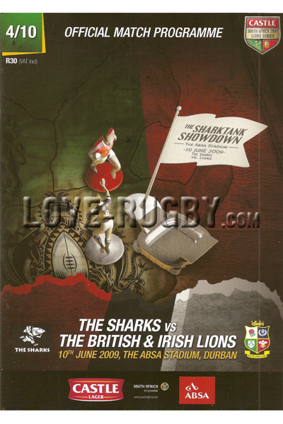 2009 Sharks v British and Irish Lions  Rugby Programme